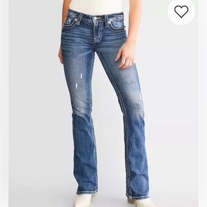 Miss Me Womens Sz27 jeans with embellished wing rhinestone pockets.